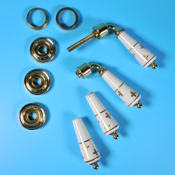Limoges Accents Antique Limoges France White Porcelain Door Handles